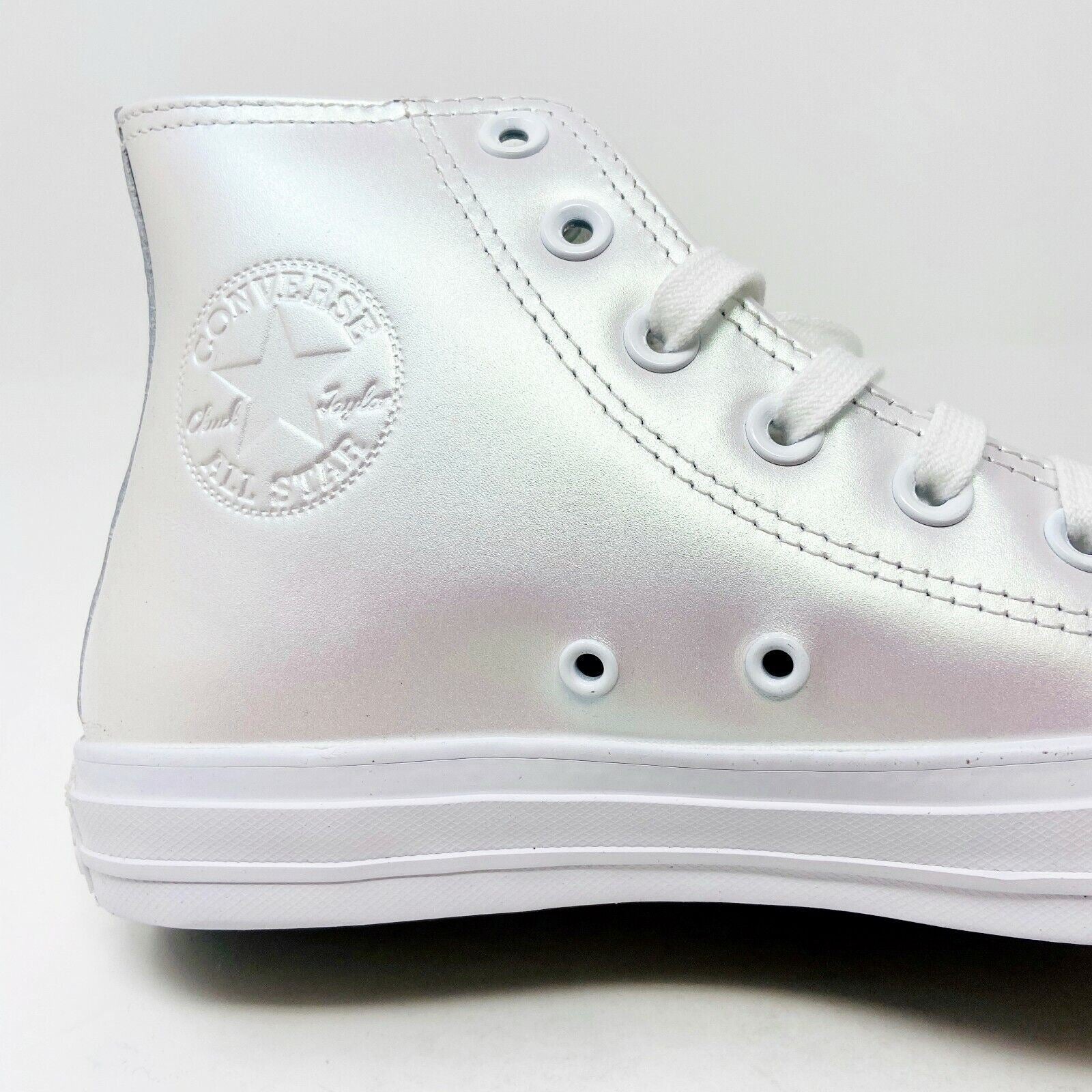 Converse Chuck Taylor All Star Hi White Iridescent Womens Casual Shoes 566094C