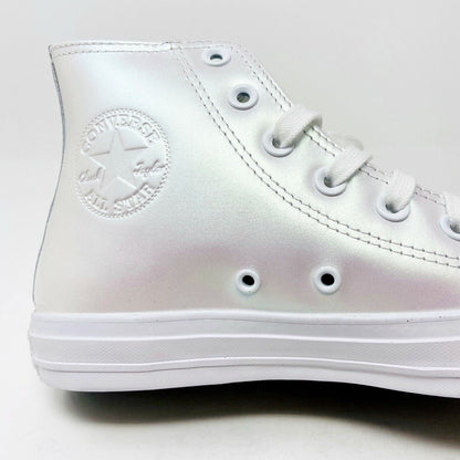 Converse Chuck Taylor All Star Hi White Iridescent Womens Casual Shoes 566094C