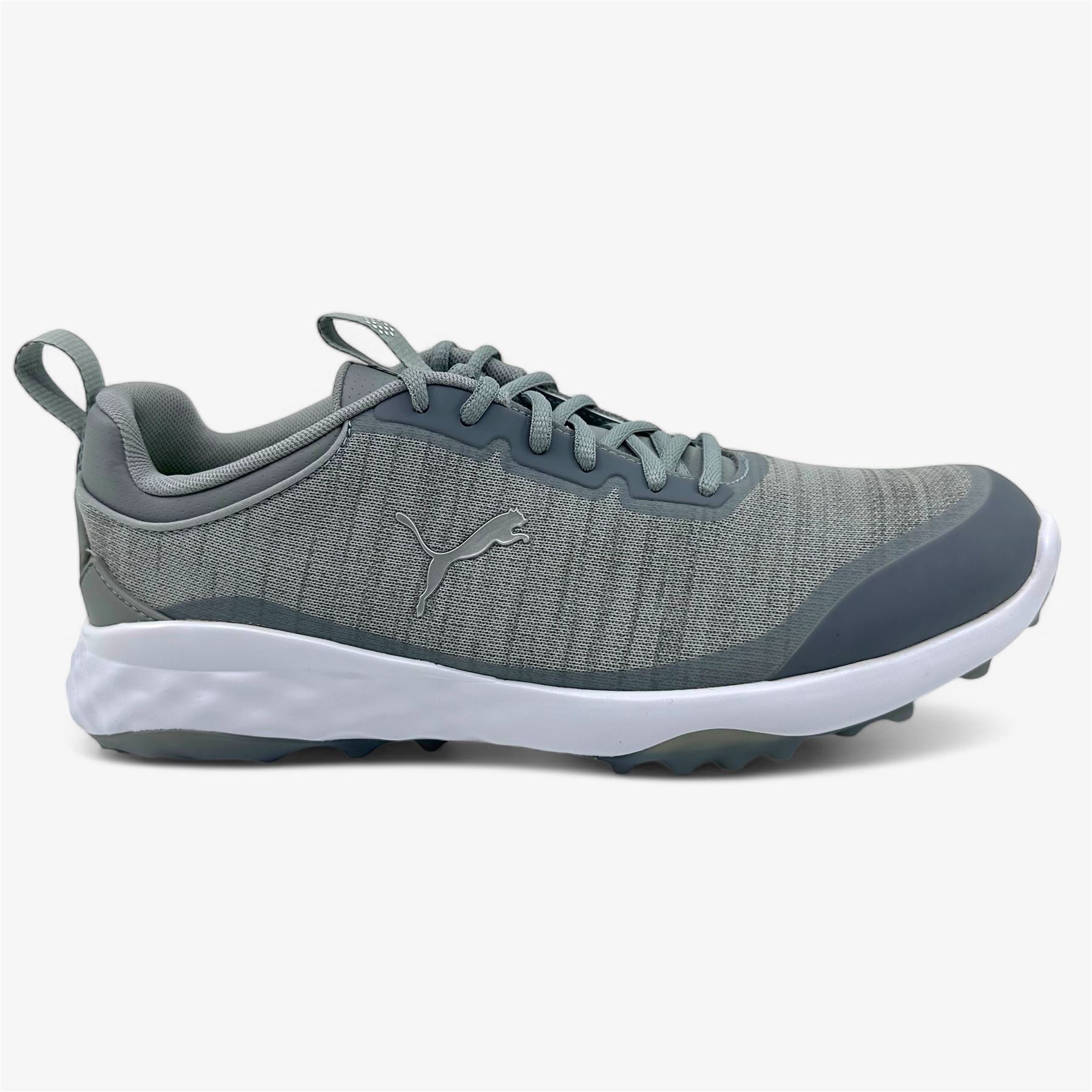 PUMA Fusion Pro Cool Mid Gray Silver Mens Spikeless Golf Shoes