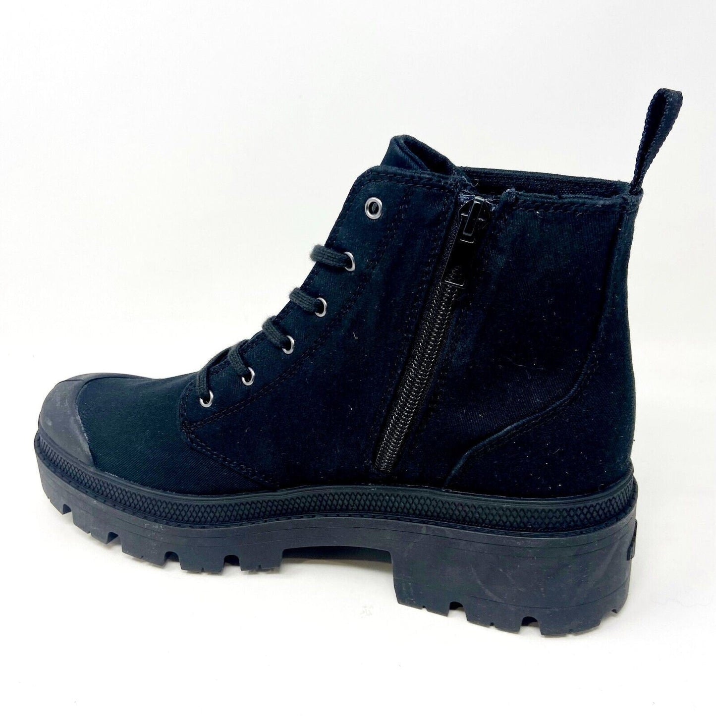 Palladium Pallabase Twill Black Womens Combat Platform Boots 96907 008