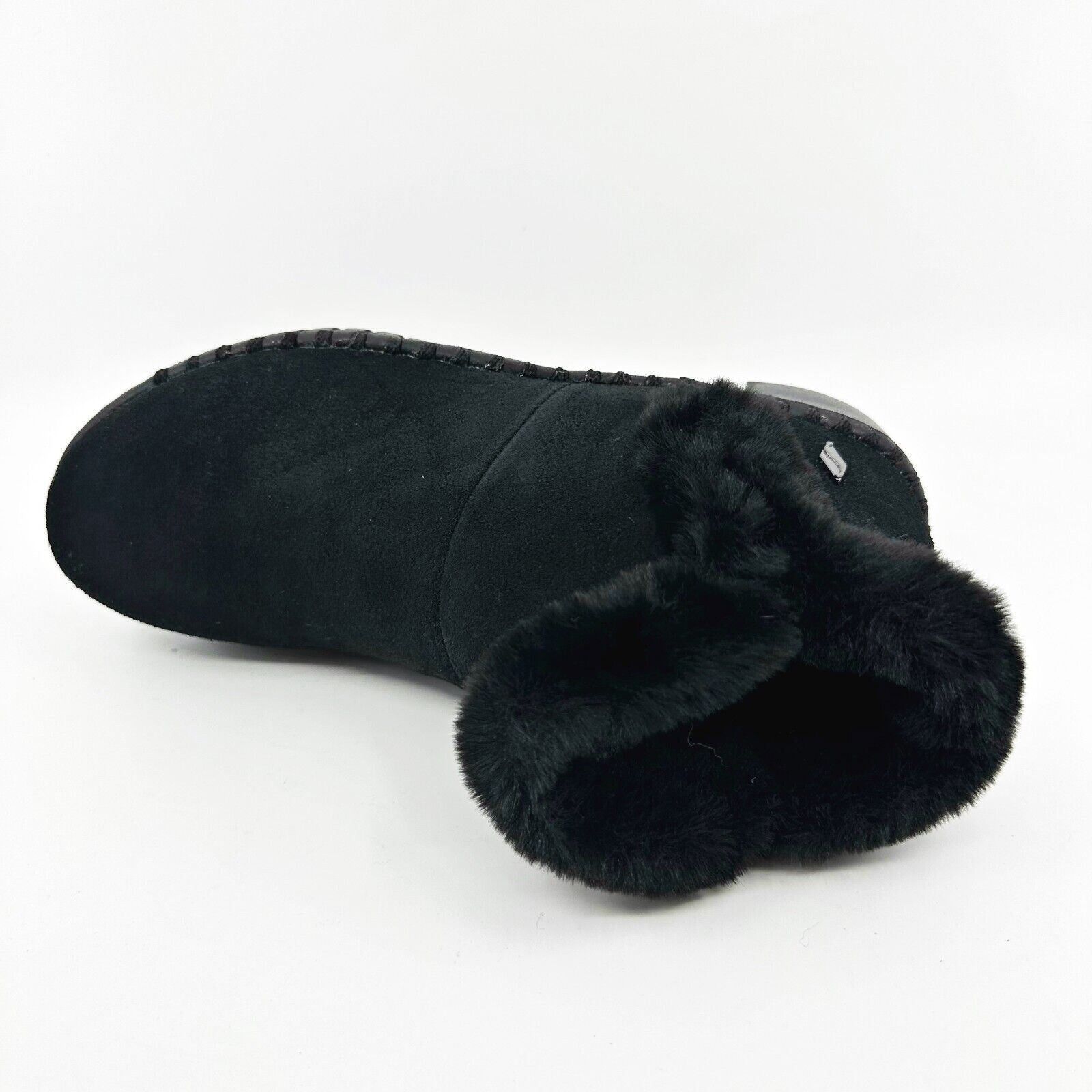 Skechers Go Walk Smart Love Affair Black Womens Size 6.5 Faux Fur Booties