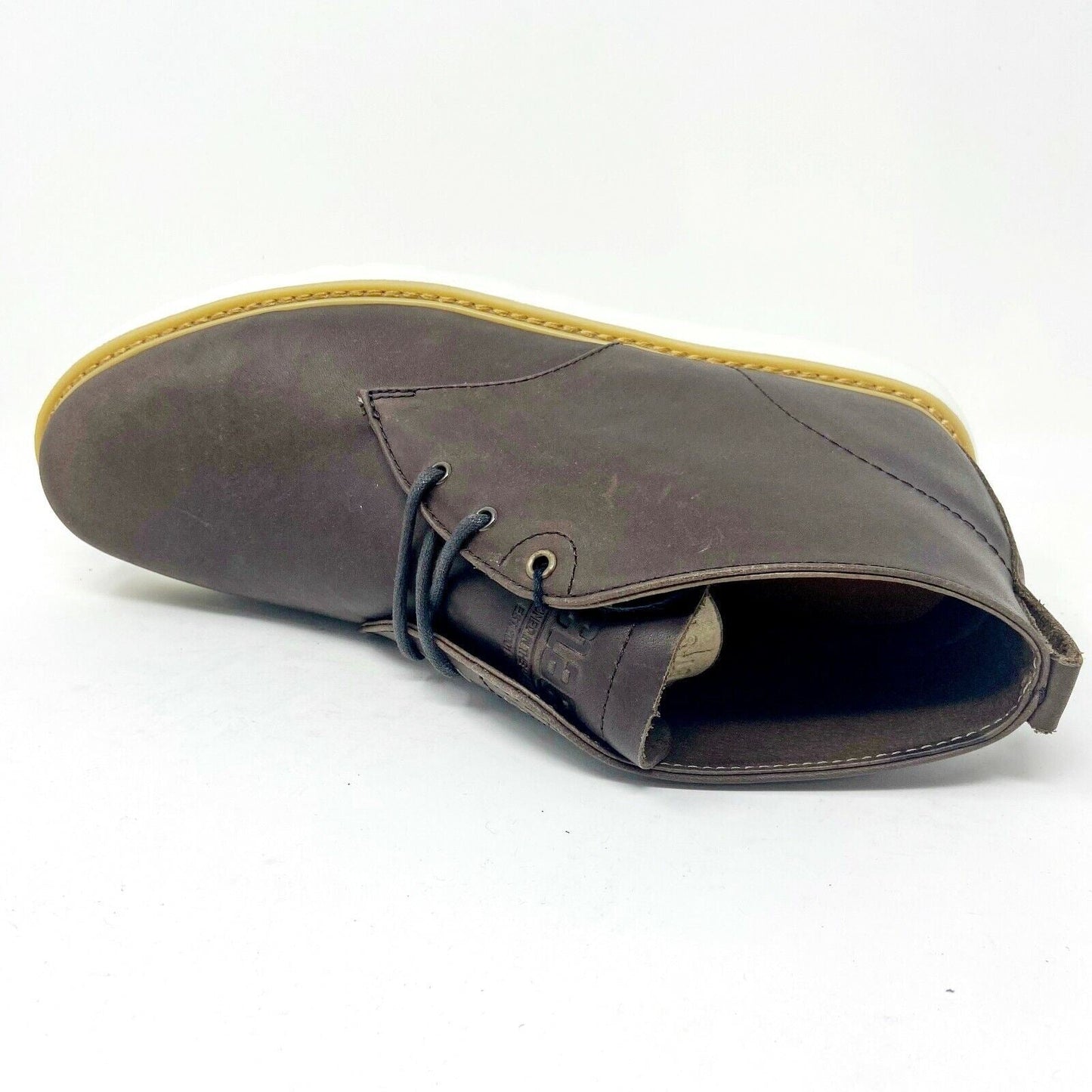 Clae Strayhorn Vibram Umber Leather Mens Casual Sneakers