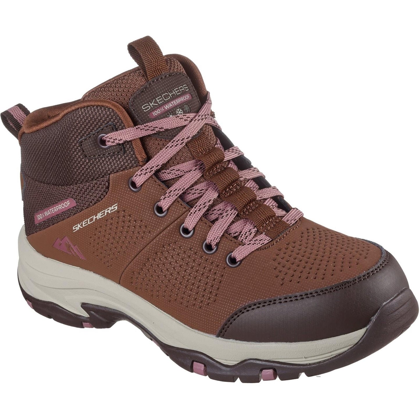 Women's Relaxed Fit Skechers 180005 Waterproof Trego Trail Destination Boots - Brown/Multi