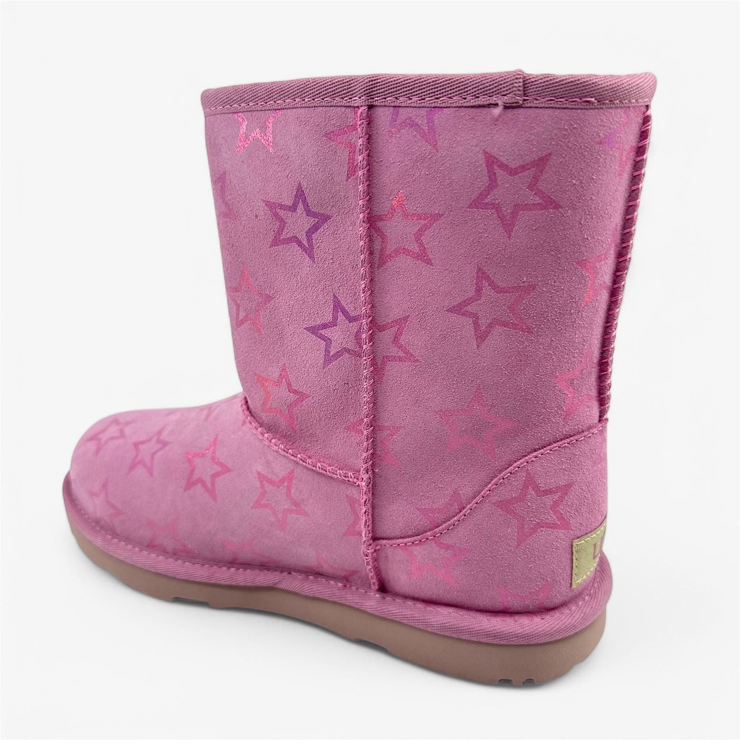 UGG Classic II Iridescent Star Orchid Pink Kids Girls Size 5 Shearling Style