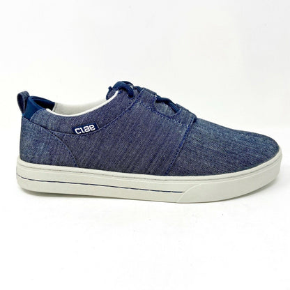 Clae Newman Deep Navy Herringbone Mens Size 8 Premium Sneakers