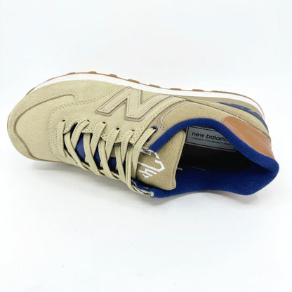 New Balance 574 Classics Collegiate Linseed Beige Suede Mens Sneakers ML574NED