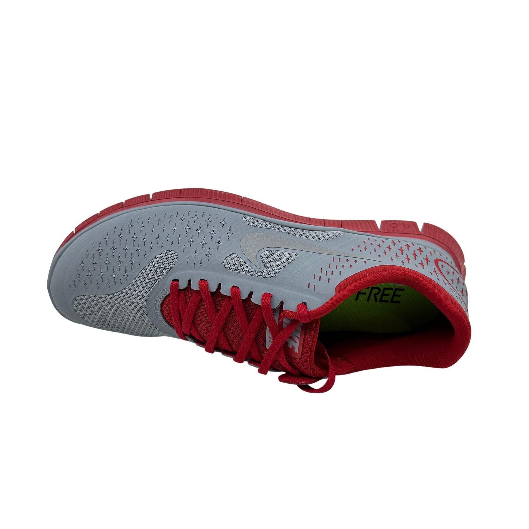 Nike Free 4.0 V2 Gym Red Silver Mens Size 12 Athletic Sneaker