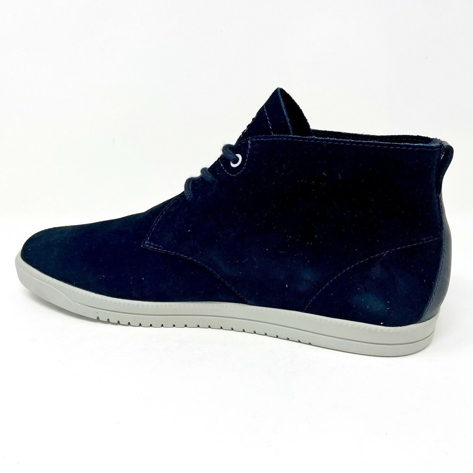 Clae Strayhorn Unlined Black Suede Gravel Mens Mid Casual Sneakers