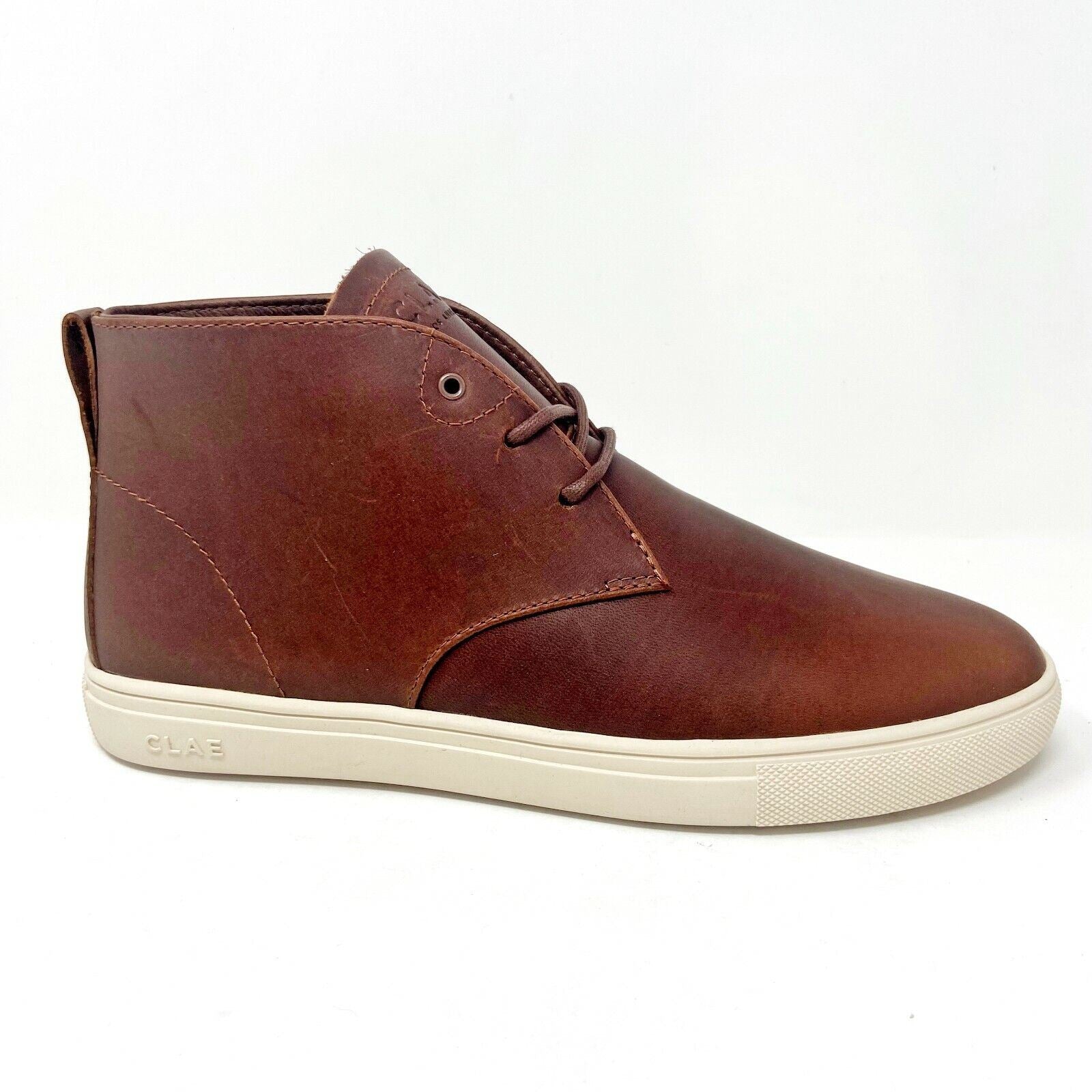 Clae Strayhorn SP Chestnut Oiled Leather Mens Premium Casual Sneakers