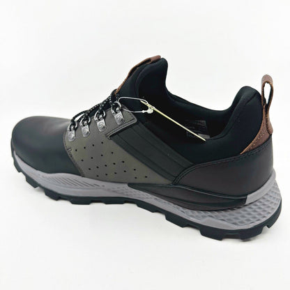 Skechers Riglen Albano Black Gray Mens Size 10.5 Leather Athletic Sneakers