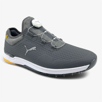 PUMA Proadapt Alphacat Disc Quiet Shade Silver Yellow Mens Size 11.5 Golf Shoes