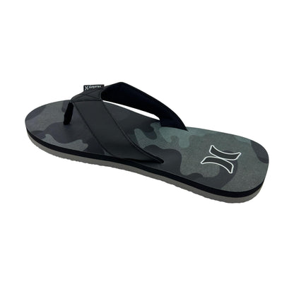 Hurley Logo Grey Camo Black Mens Sandal Pool Beach Flip Flop