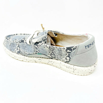 Hey Dude Womens Wendy Jungle Grey Slip On Comfort Lightweight Shoes