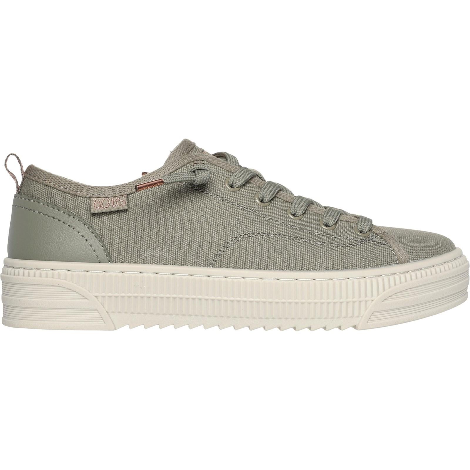 Women's Wide Fit Skechers 114640 Bobs Copa Canvas Shoes