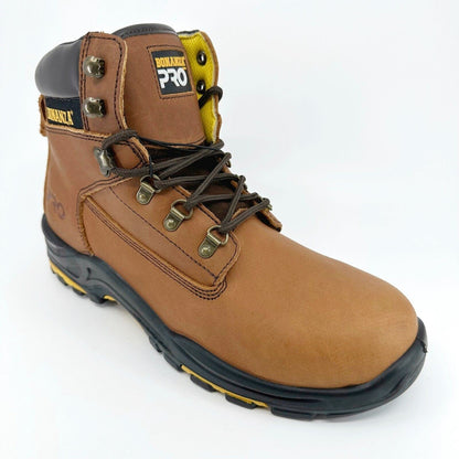 Bonanza Pro 6" PU Injected Leather Brown Black Mens Soft Toe Work Boots BA618