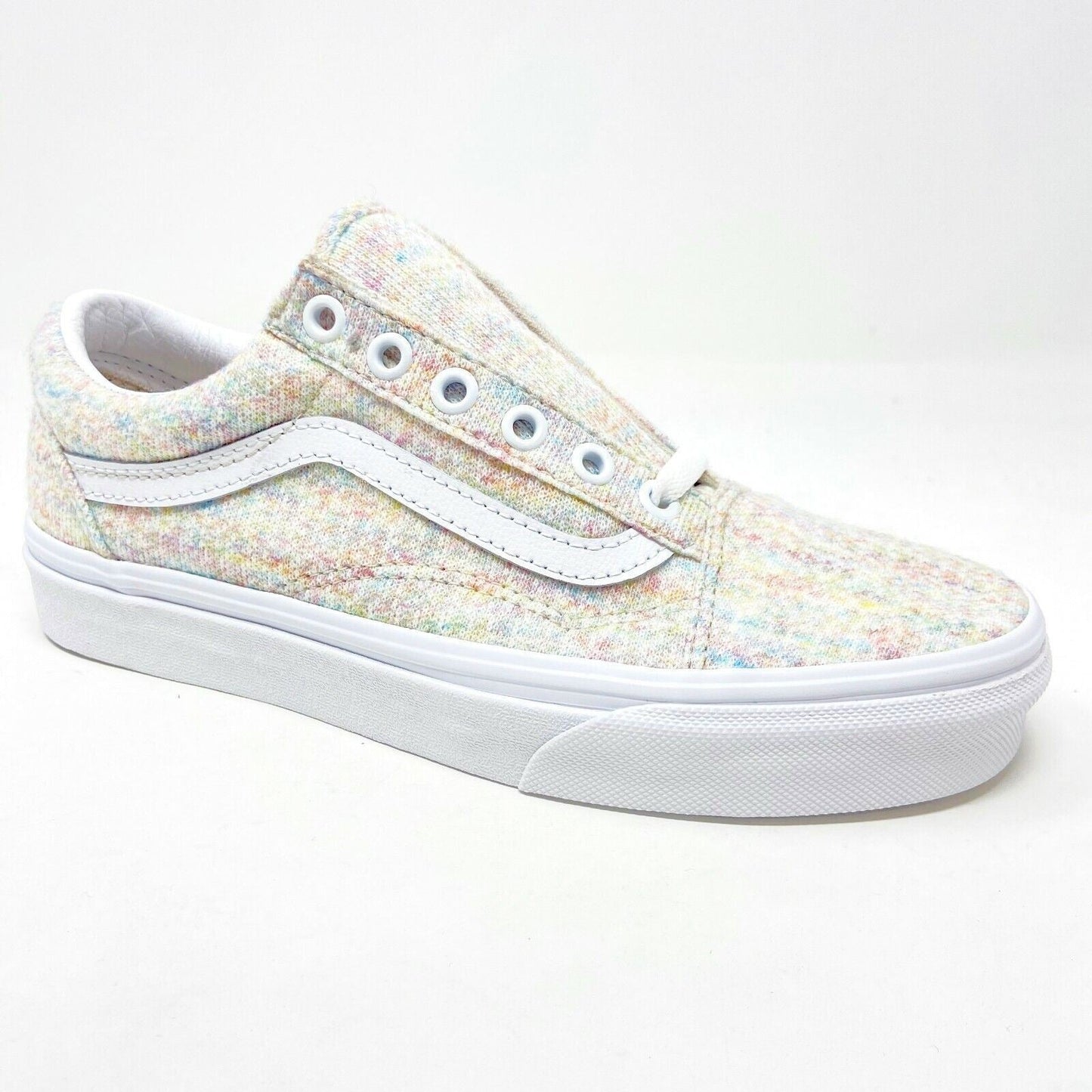 Vans Old Skool (Rainbow Jersey) Multicolor White Womens Classic Casual Shoes