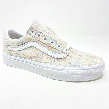Vans Old Skool (Rainbow Jersey) Multicolor White Womens Classic Casual Shoes