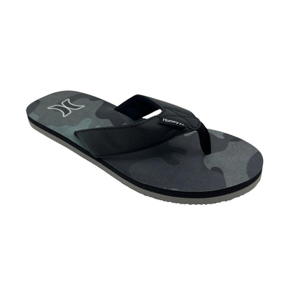 Hurley Logo Grey Camo Black Mens Sandal Pool Beach Flip Flop