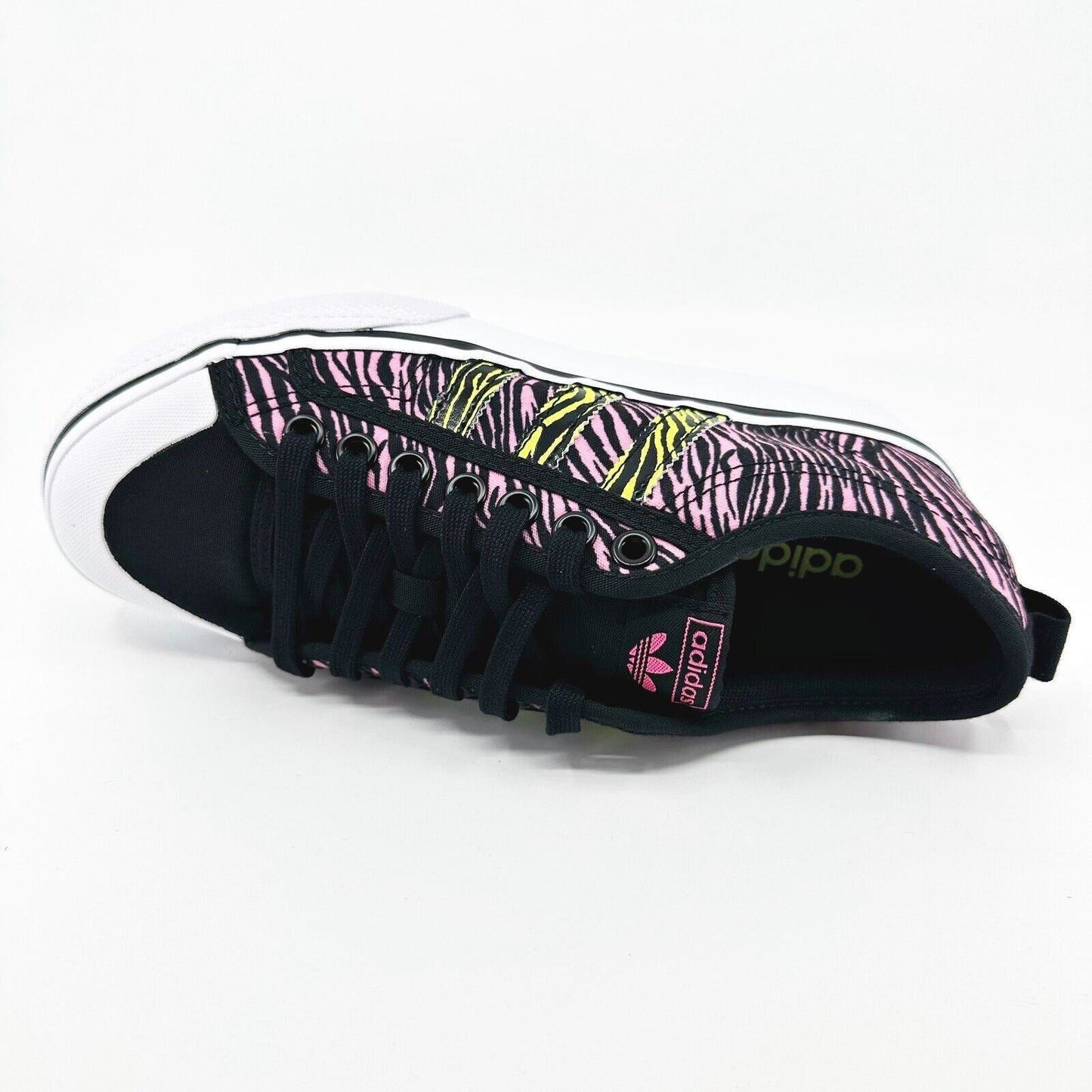 Adidas Originals Nizza Platform Black Yellow Pink Zebra Womens Sneakers IE9626