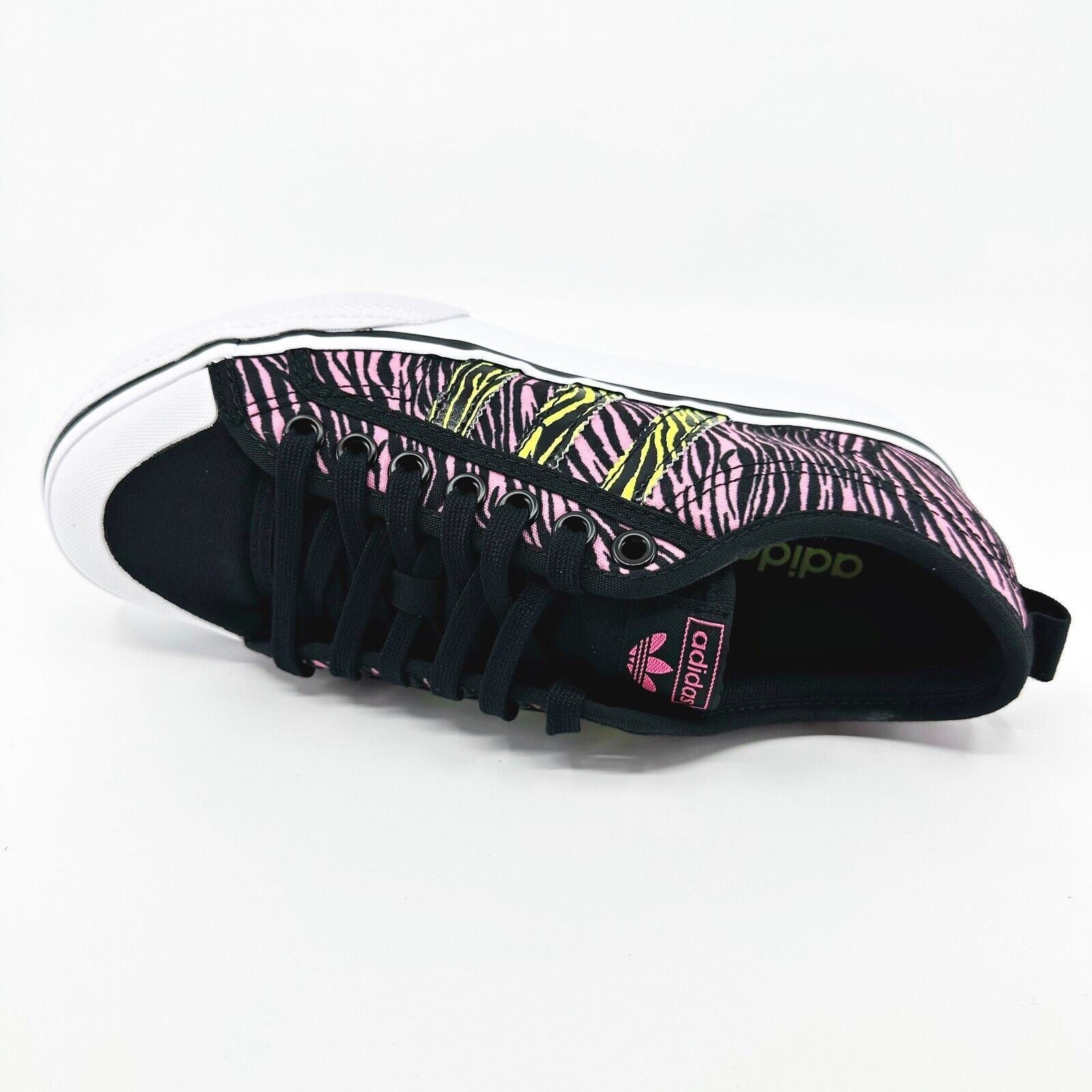 Adidas Originals Nizza Platform Black Yellow Pink Zebra Womens Sneakers IE9626