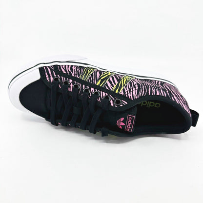 Adidas Originals Nizza Platform Black Yellow Pink Zebra Womens Sneakers IE9626