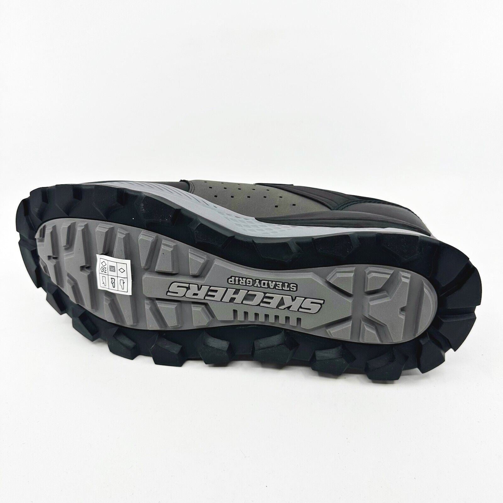 Skechers Riglen Albano Black Gray Mens Size 10.5 Leather Athletic Sneakers