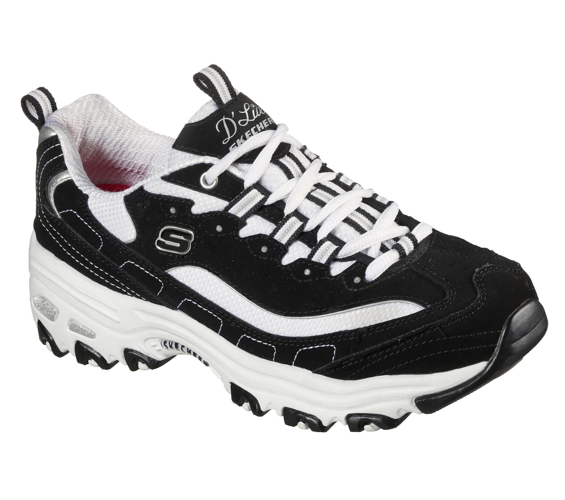 Women's Wide Fit Skechers 11930 D'Lites Biggest Fan Trainers