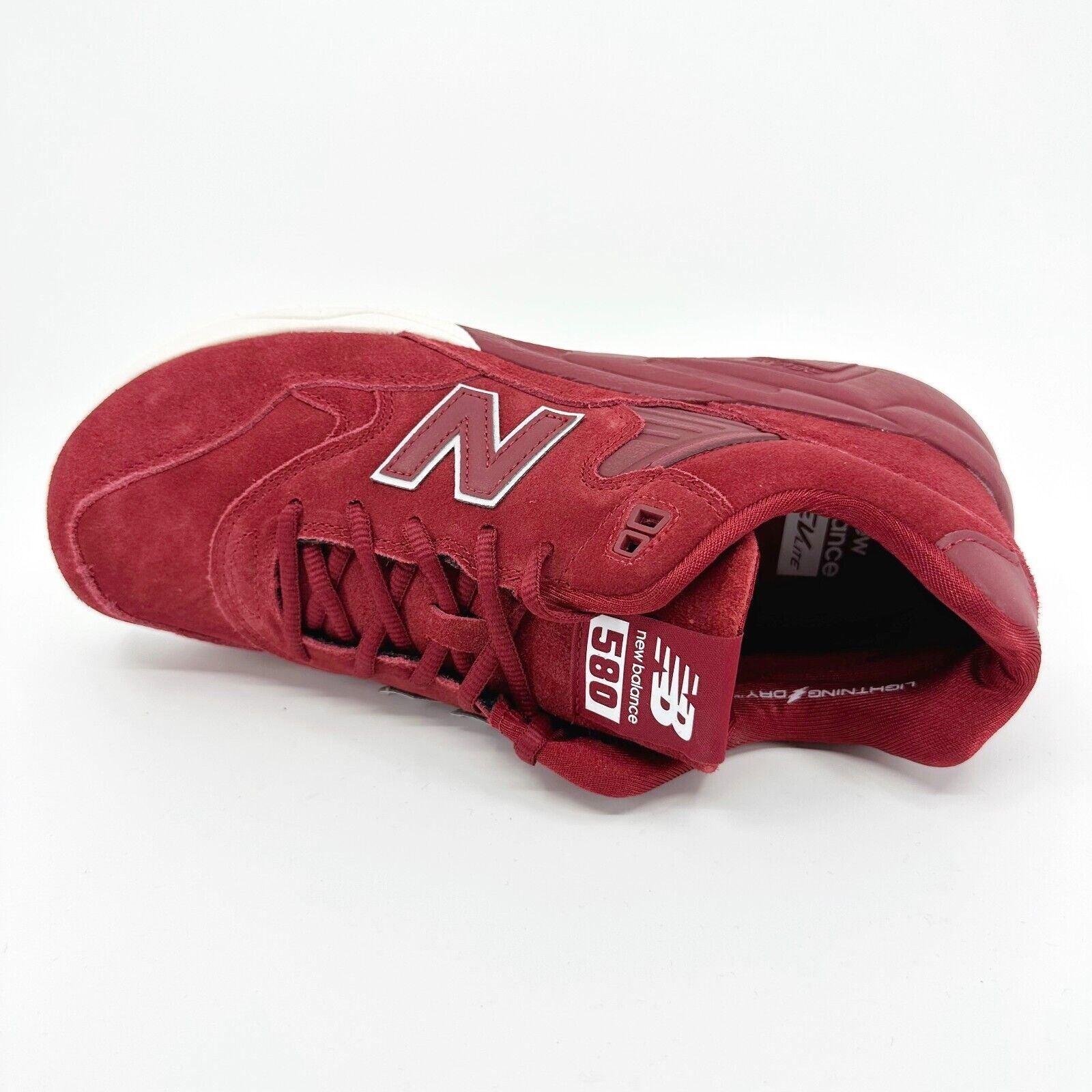 New Balance 580 Elite Classics Red Suede Cream Mens Sneakers MRT580BR