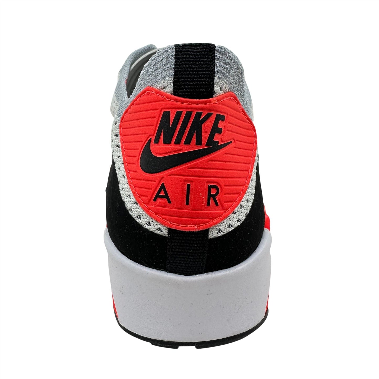 Nike Air Max 90 Ultra 2.0 Flyknit White Wolf Grey Crimson Mens Sneaker