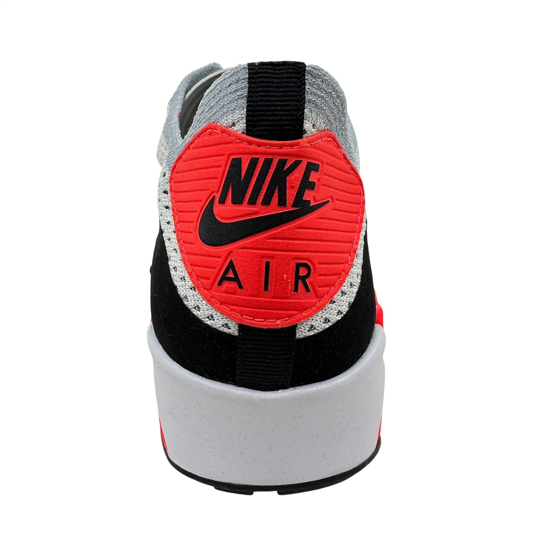 Nike Air Max 90 Ultra 2.0 Flyknit White Wolf Grey Crimson Mens Sneaker