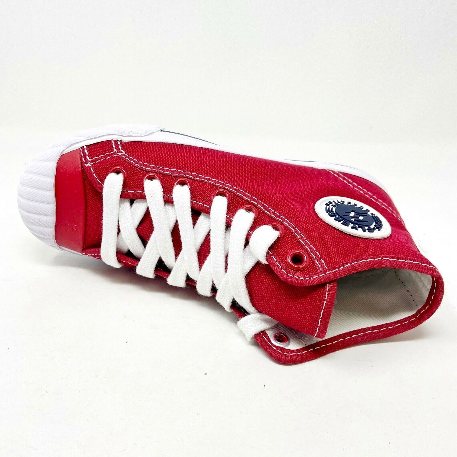 PF Flyers Grounder Hi Reis Red White Kids Casual Retro Sneakers PK11GH4B