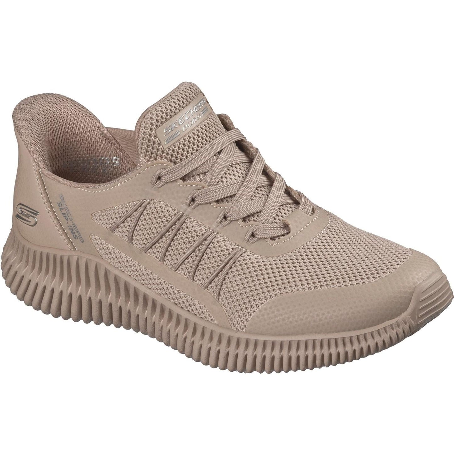 Women's Wide Fit Skechers 117413 Slip-ins Bobs Geo Lite Divine Pace Trainers