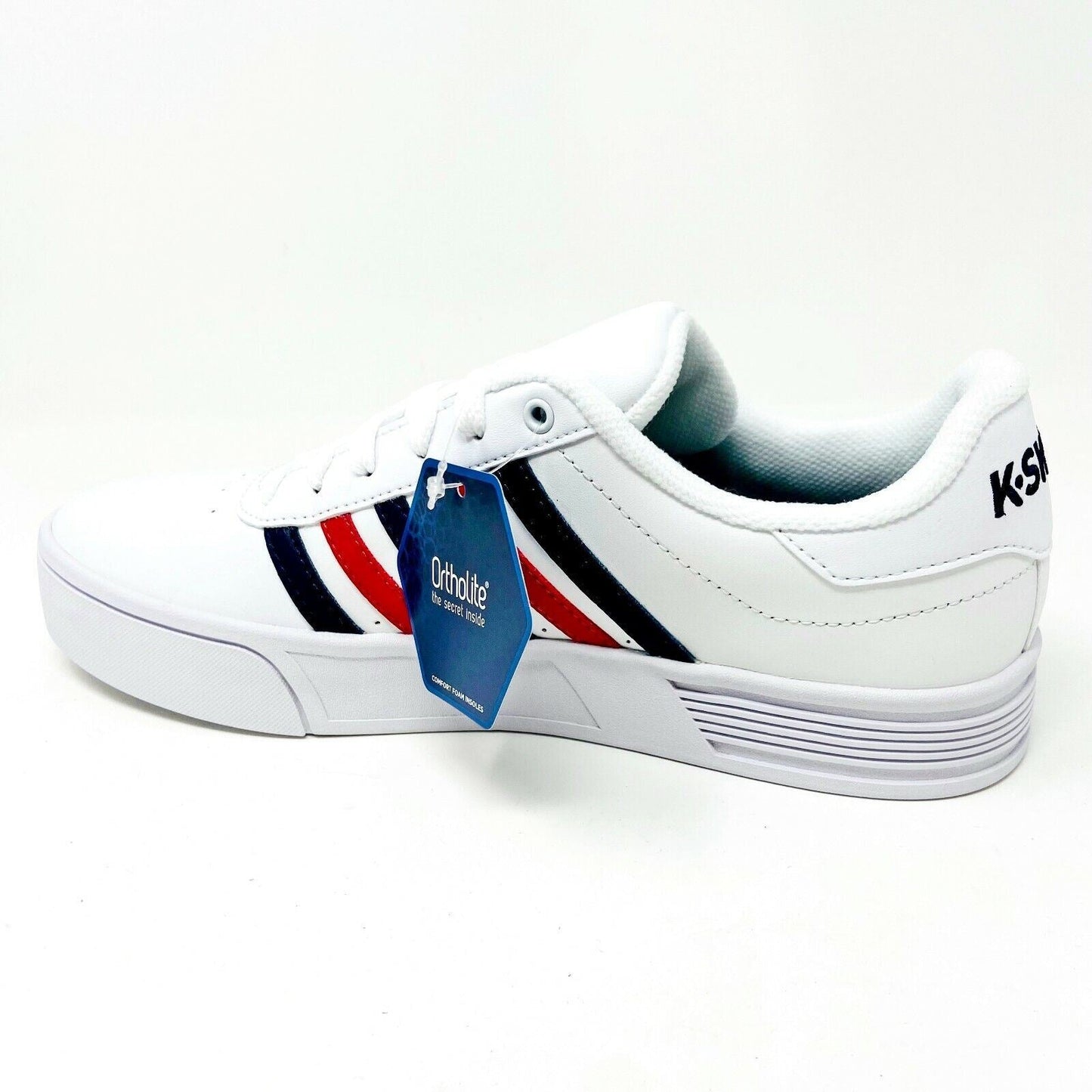 K-Swiss Court Lite Stripes White Corproate Womens Size 9.5 Sneakers 96149 113