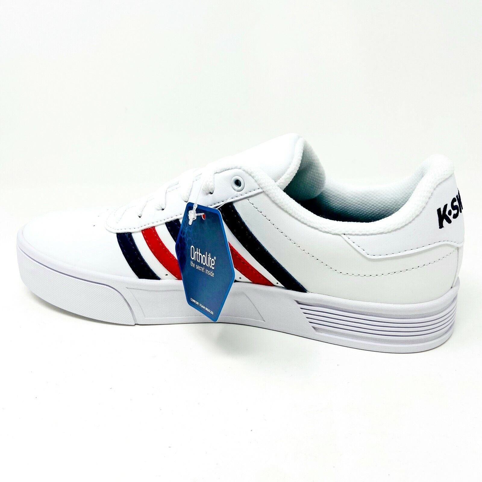 K-Swiss Court Lite Stripes White Corproate Womens Size 9.5 Sneakers 96149 113
