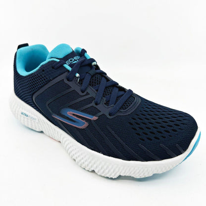 Skechers Go Run Power Fleetz Navy Blue Womens Athletic Running Shoes