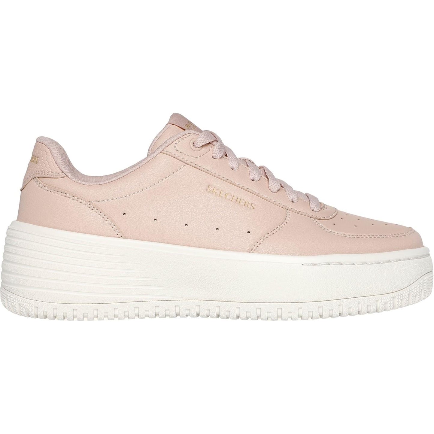Women's Wide Fit Skechers 185110 Court Classics Grand 92 Be Lifted Trainers - Nude