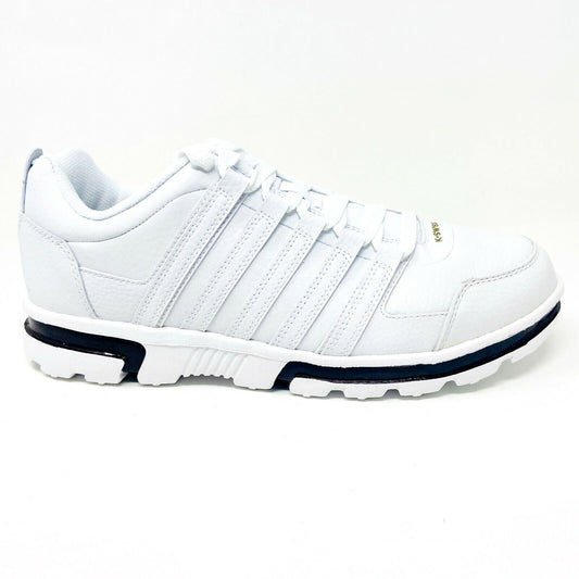 K-Swiss Cracen White Caribou Gold Mens Retro Leather Sneakers 02029107
