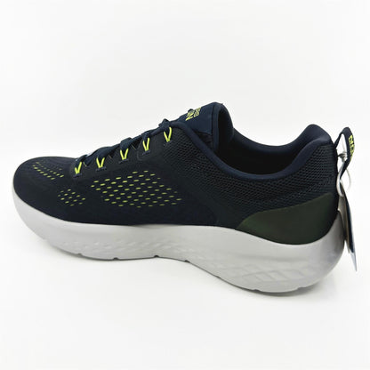 Skechers Go Run Lite Navy Lime Mens Slip On Sneakers
