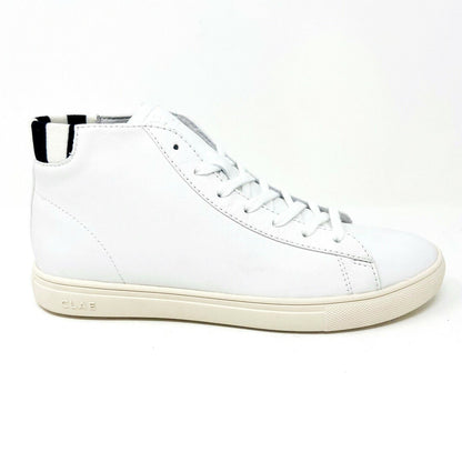 Clae Bradley Mid x Agnes B White Leather Mens Premium Casual Sneakers