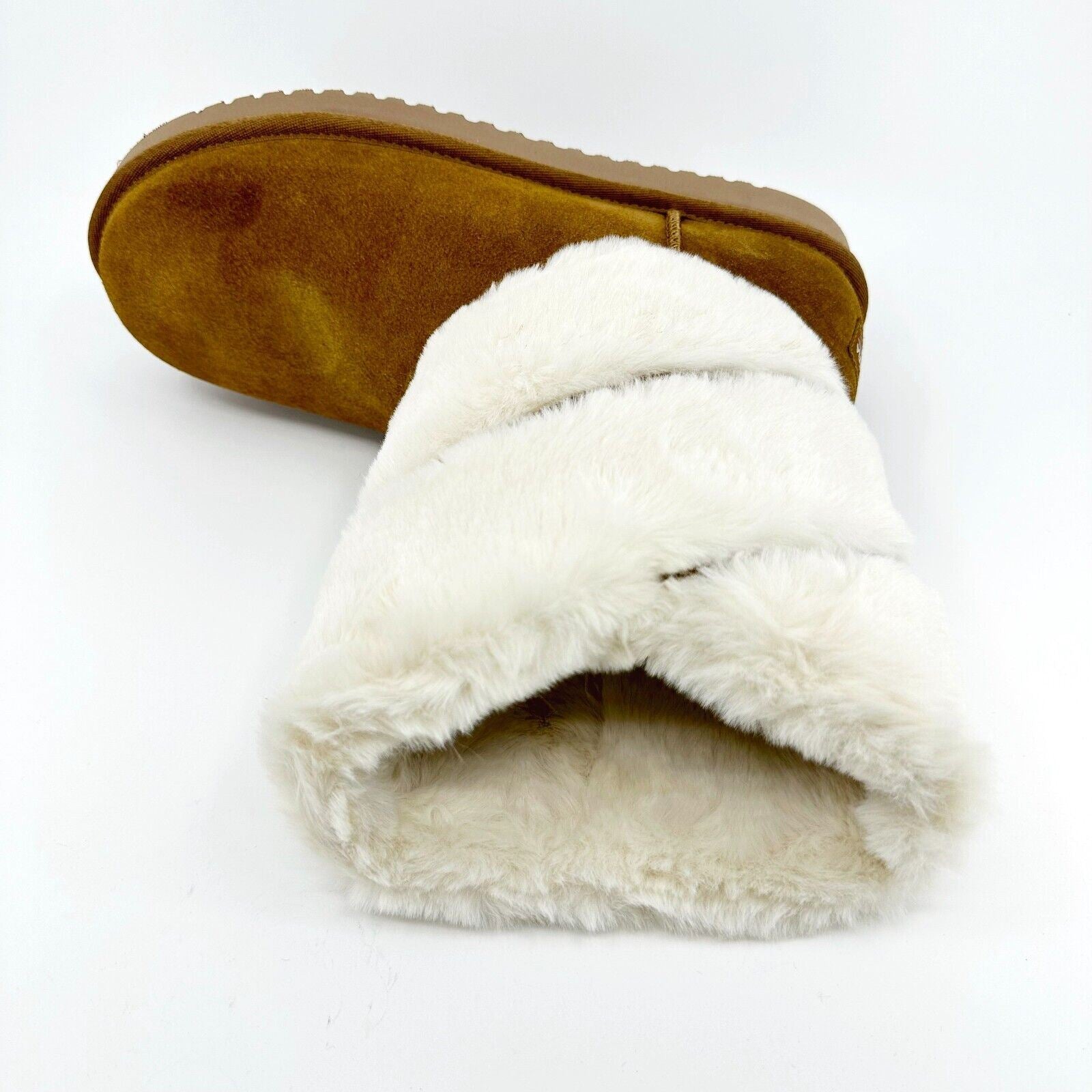 Koolaburra by UGG Dezi Short Chestnut  Womens Size 8 Faux Fur Shearling Boots