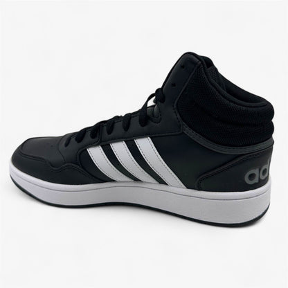 Adidas Hoops 3.0 Mid Black White Mens Athletic Sneaker
