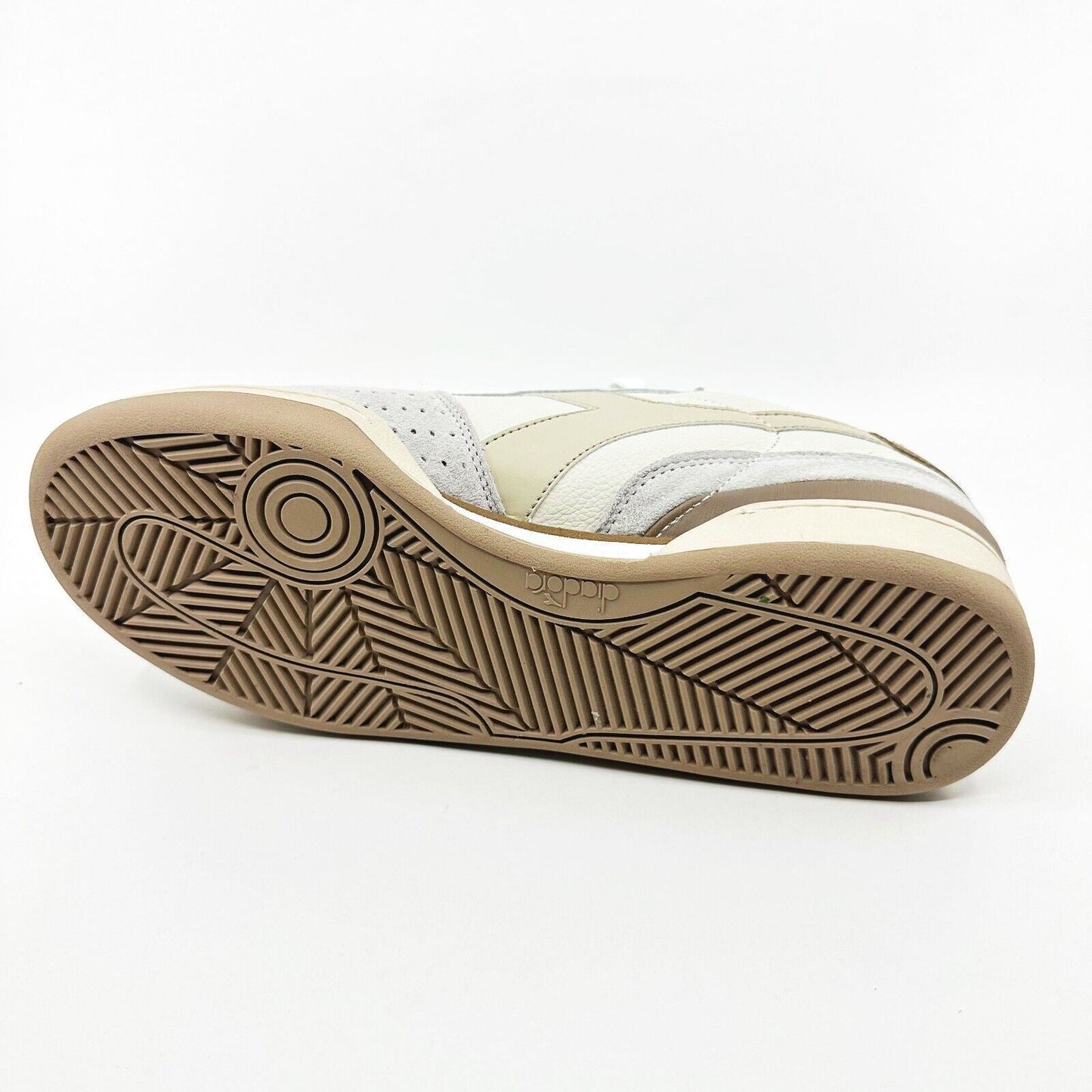 Diadora Davis Leather Premium White Sandshell Natural Mens Retro Sneakers