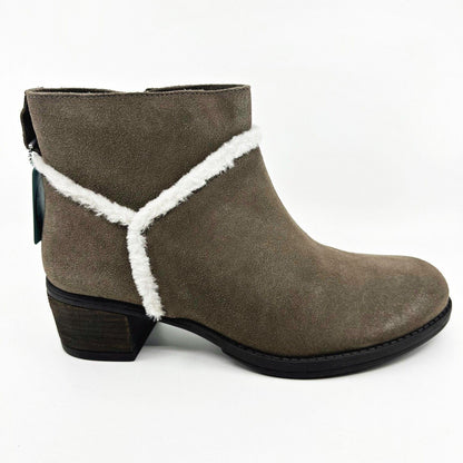 Skechers Fleek Himalayan Taupe Womens Size 8.5 Leather Ankle Bootie