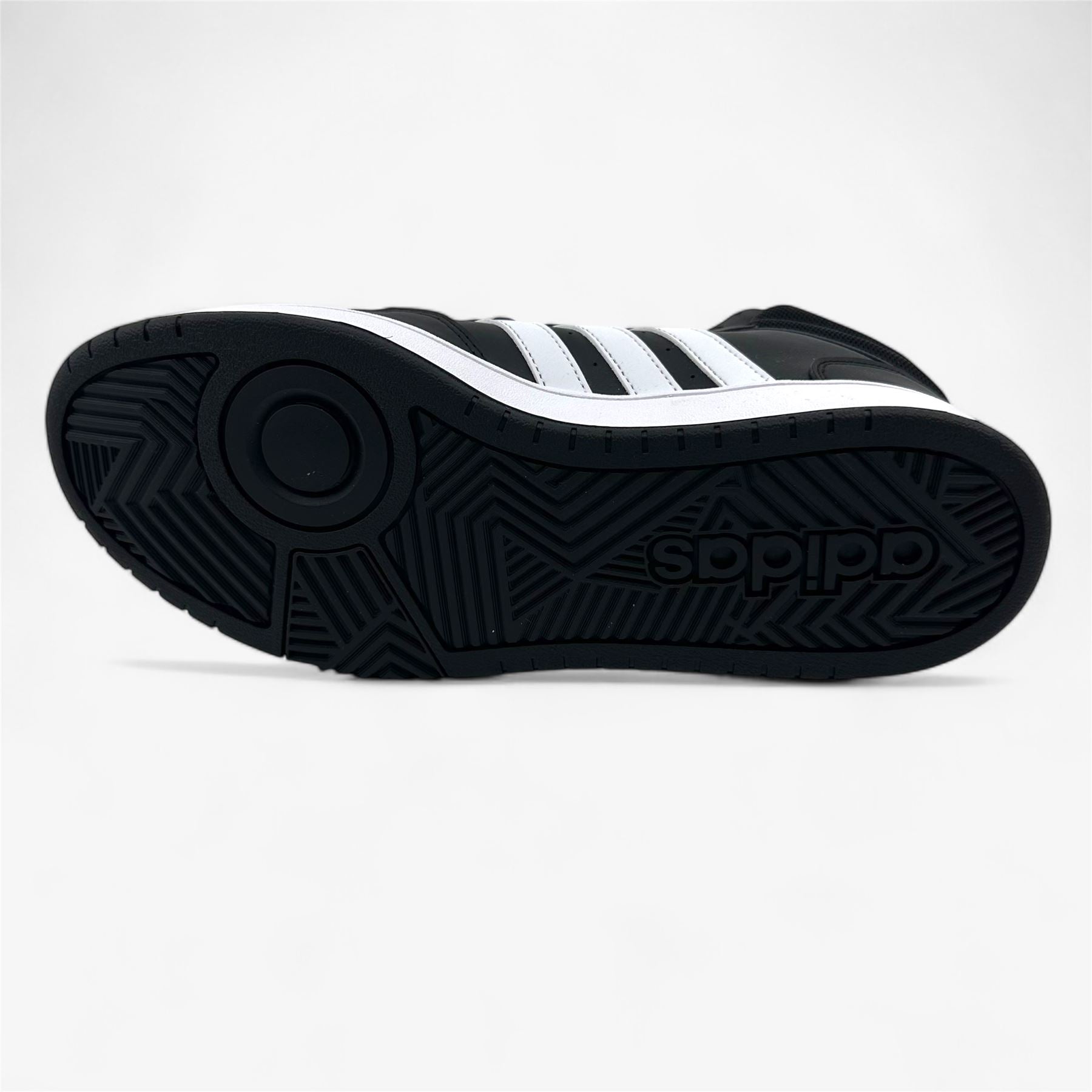 Adidas Hoops 3.0 Mid Black White Mens Athletic Sneaker