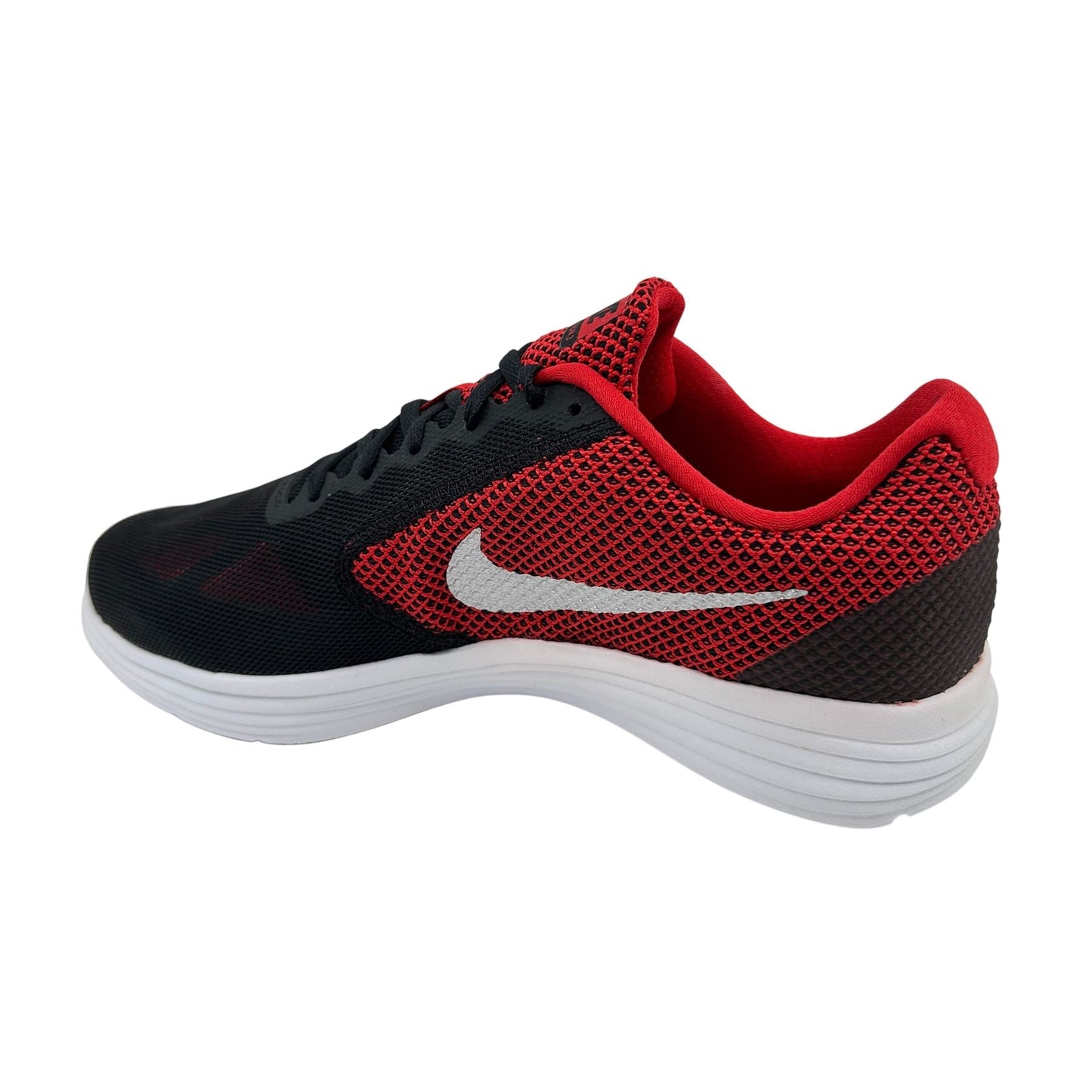 Nike Revolution 3 University Red Metallic Silver Mens Extra Wide Sneaker