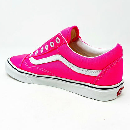 Vans Old Skool (Neon) Knockout Pink True White Womens Size 5.5 Sneakers
