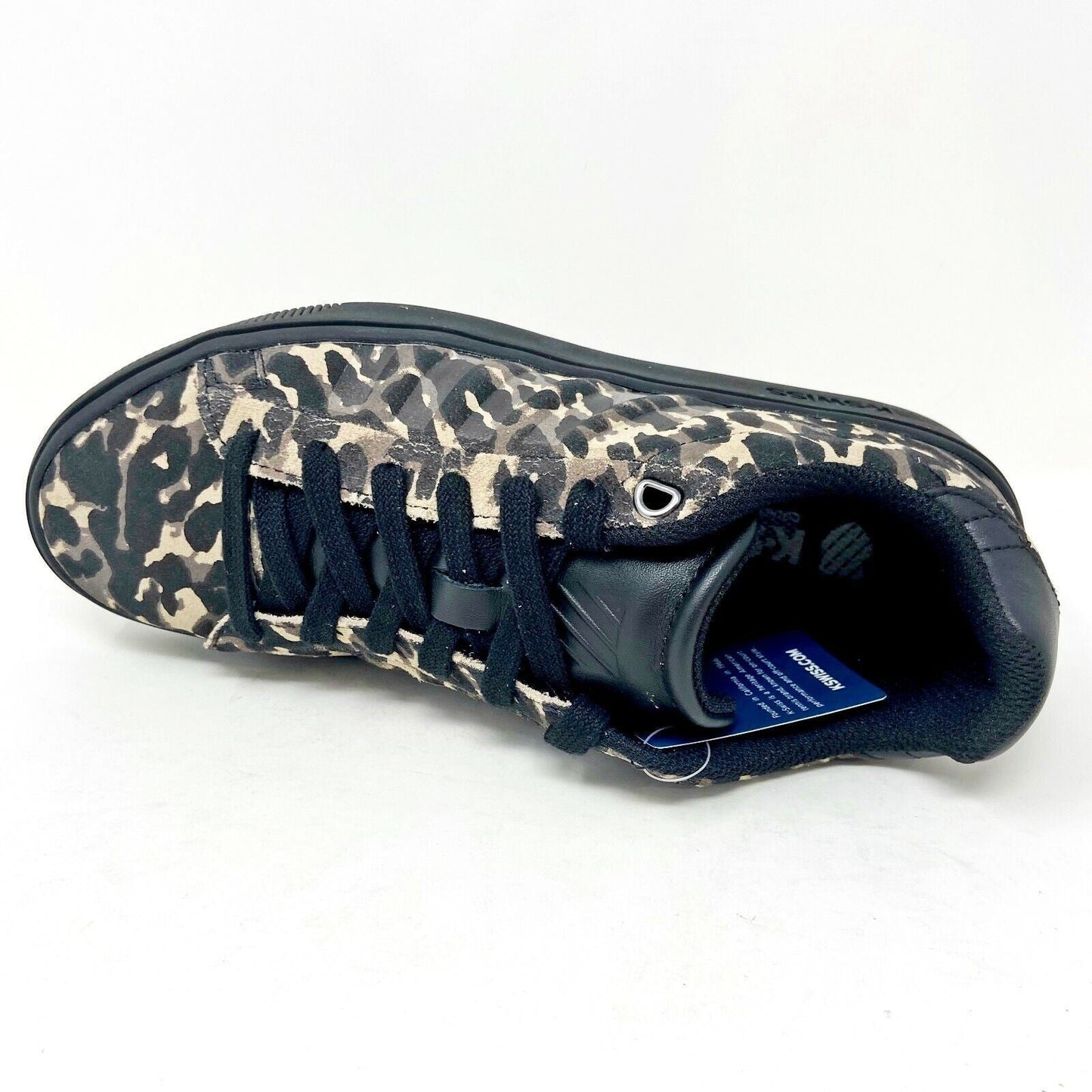 K-Swiss Court Frasco Suede Leopard Black Womens Tennis Sneakers 95610 927