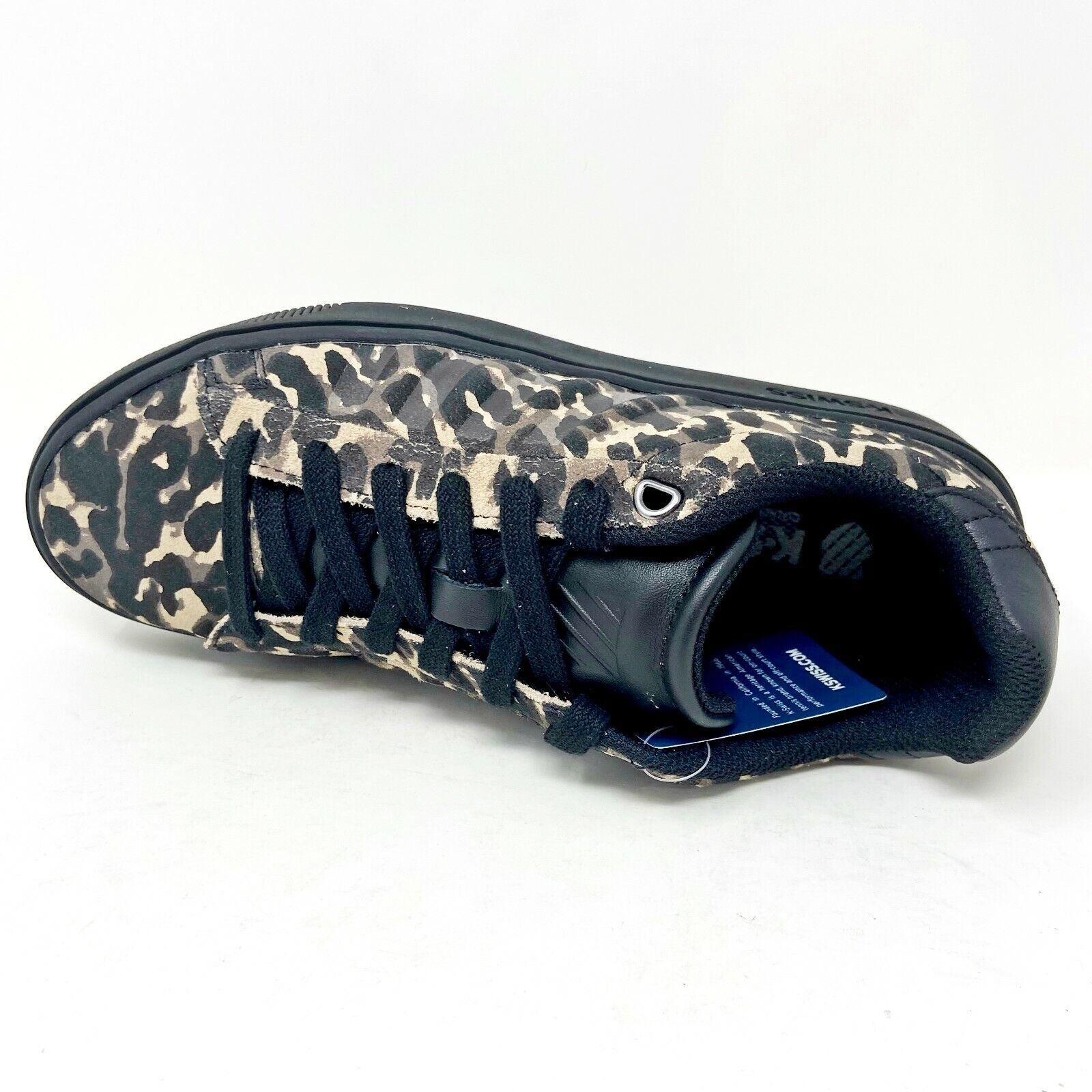 K-Swiss Court Frasco Suede Leopard Black Womens Tennis Sneakers 95610 927