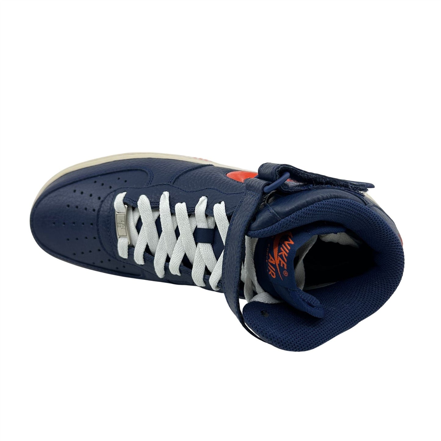 Nike Air Force 1 Mid '07 Midnight Navy Orange Mens Athletic NYC Jewel Sneaker