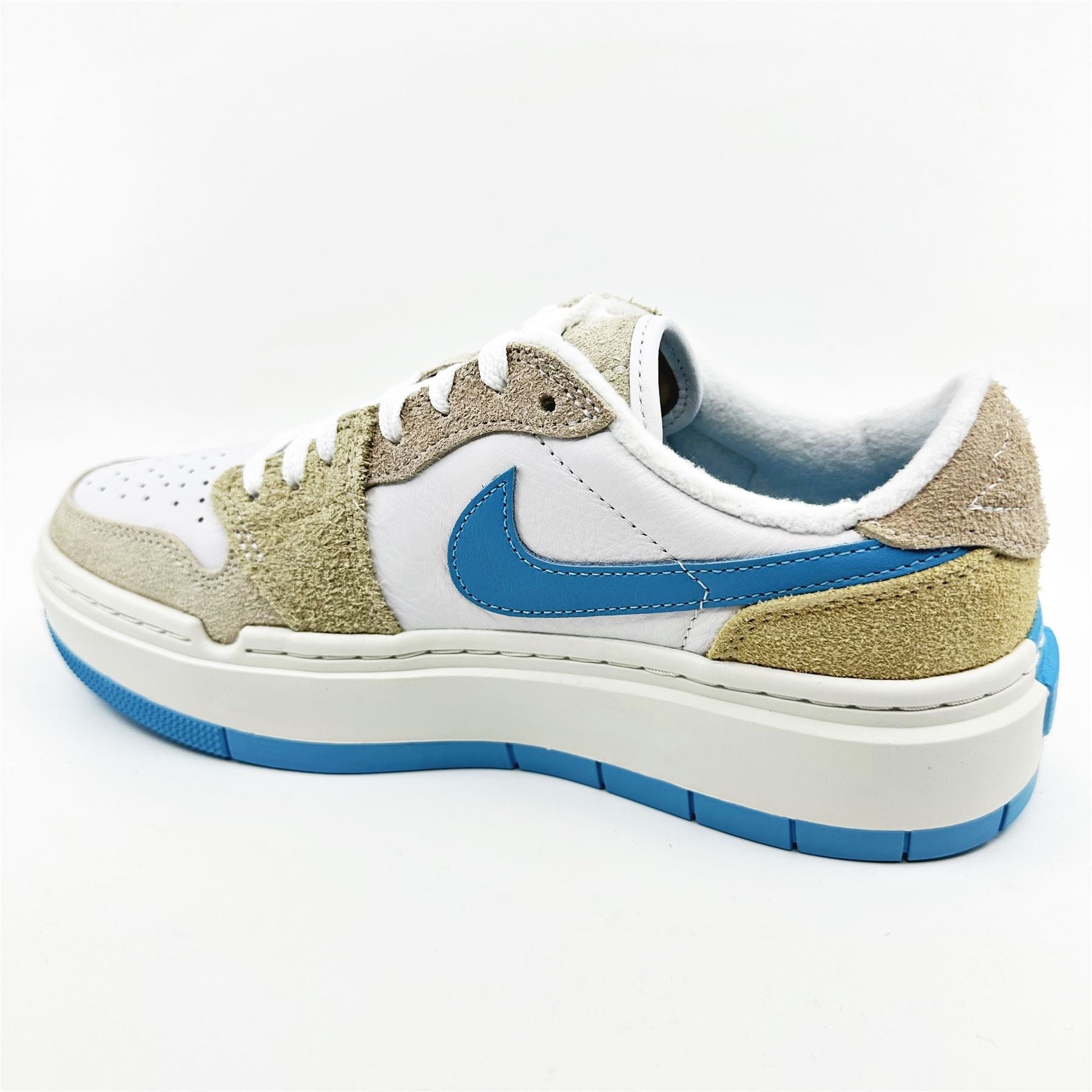 Jordan Air Jordan 1 Elevate Low SE White Baltic Blue Sanddrift Womens Athletic Sneaker